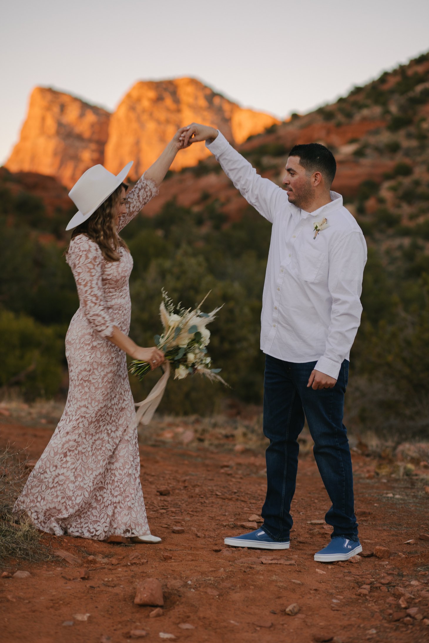 Couple Holding Hands While Dancing